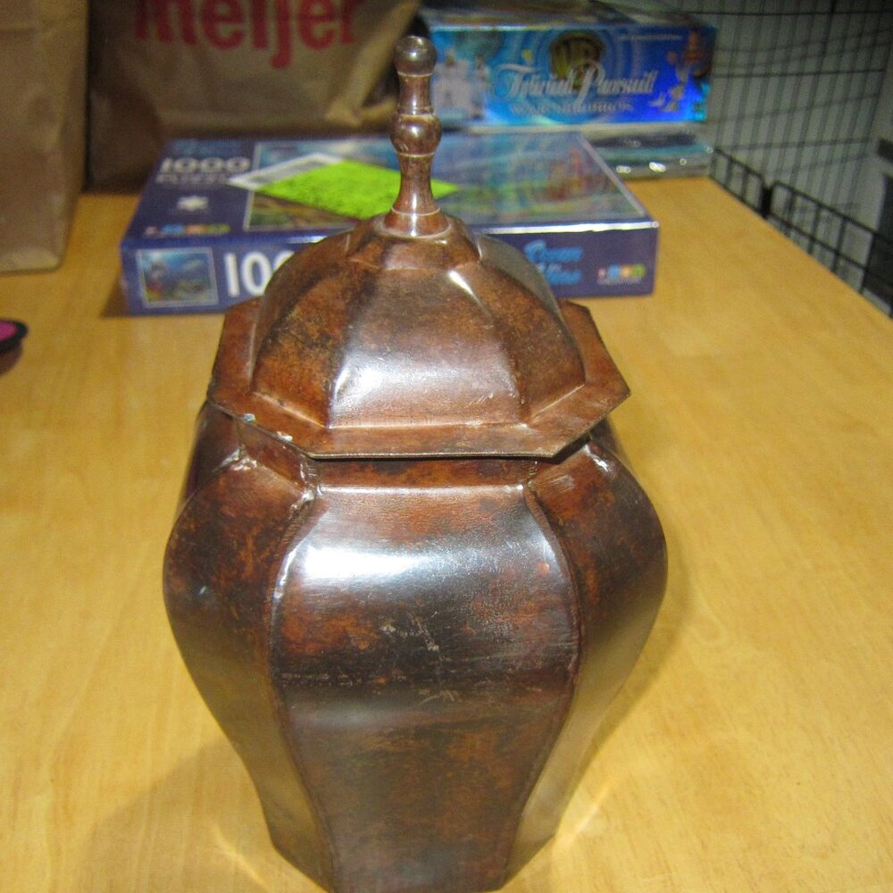 Hosley Classic Collection Metal Cinnabar Ginger Jar & Lid BS96515